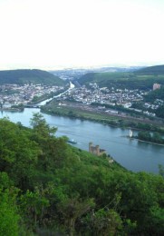 Blick von der Aussicht Rossel auf den Nahedurchbruch bei Bingen am Rhein.