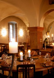 Das atmosphärische Restaurant im Kloster Eberbach.